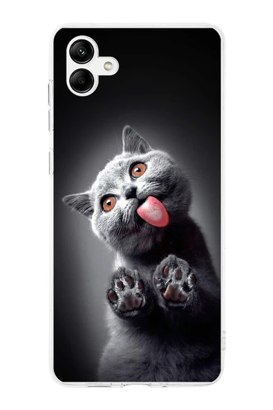 PrintiFy  Galaxy A26 ile Uyumlu 1mm Slim Fit Kedi 2 050c Baskılı ŞeffafKılıf ürün görseli 1