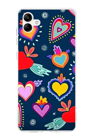 PrintiFy  Galaxy  A16 ile Uyumlu 1mm Slim Fit Retro Colors 3 Baskılı Şeffaf  Kılıf ürün görseli 1