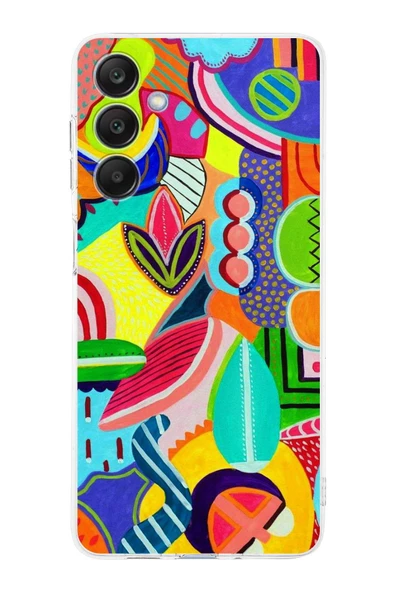 PrintiFy  Samsung Galaxy A26 ile Uyumlu Retro Color 6Kamera Korumalı ŞeffafKılıf ürün görseli 1