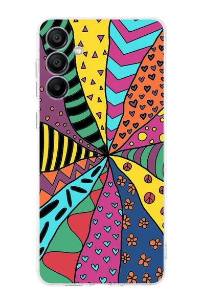 PrintiFy  Samsung Galaxy  A16 ile Uyumlu Retro Color 4  Kamera Korumalı Şeffaf  Kılıf ürün görseli 1