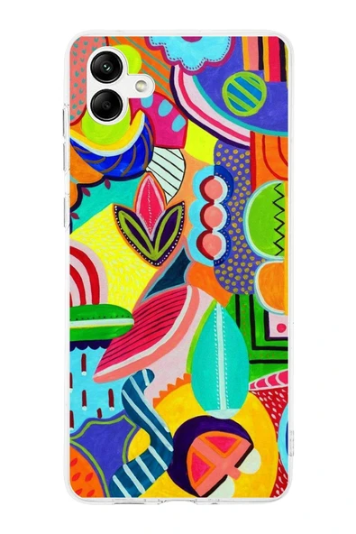 PrintiFy  Galaxy A26 ile Uyumlu 1mm Slim Fit Retro Colors 6 Baskılı ŞeffafKılıf ürün görseli 1