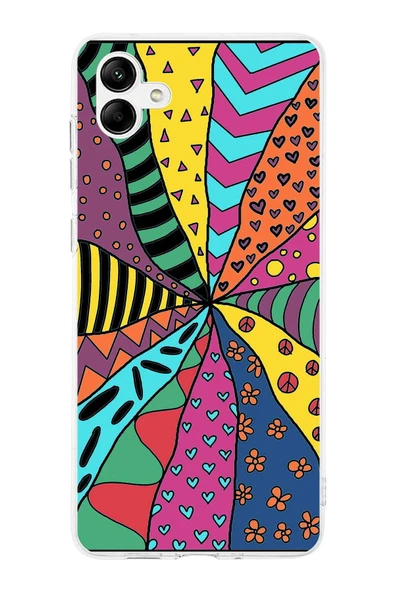 PrintiFy  Galaxy A26 ile Uyumlu 1mm Slim Fit Retro Colors 4 Baskılı ŞeffafKılıf ürün görseli 1