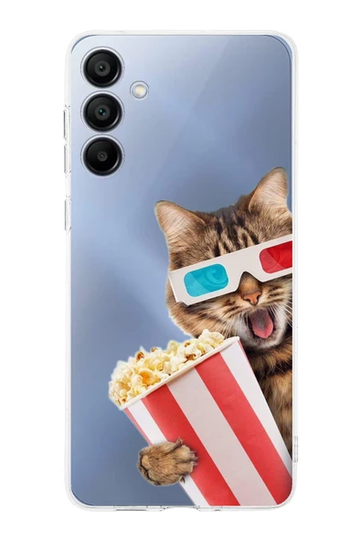 PrintiFy  Samsung Galaxy  A16 ile Uyumlu Kedi 1 Kamera Korumalı Şeffaf Kılıf ürün görseli 1