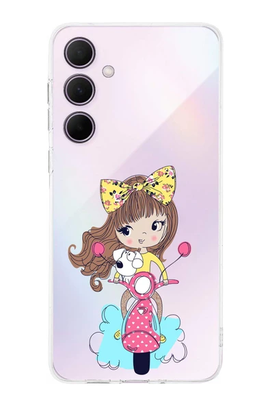 PrintiFy  Galaxy A56 ile Uyumlu Kamera Korumalı Vespagirl Tasarımlı Şeffaf  Silikon Kılıf ürün görseli 1