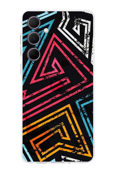 PrintiFy  Samsung Galaxy A36 ile Uyumlu Kamera Korumalı Eskitme Tasarımlı Şeffaf Silikon Kılıf ürün görseli 1