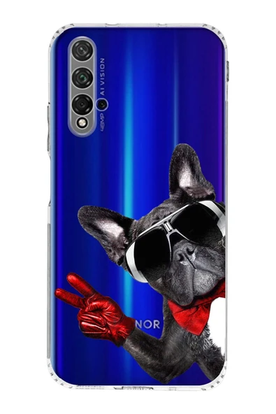 PrintiFy  Honor 20 ile Uyumlu Köpek 2 Kamera Korumalı Şeffaf Kılıf ürün görseli 1