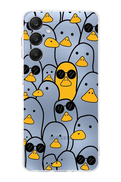 PrintiFy  Samsung Galaxy A26 ile Uyumlu Kamera Korumalı Duck Tasarımlı ŞeffafSilikon Kılıf ürün görseli 1