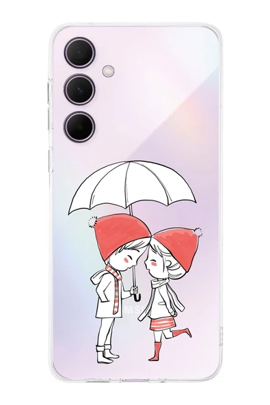 PrintiFy  Samsung Galaxy A56 ile Uyumlu Kamera Korumalı Aşk Tasarımlı Şeffaf Silikon Kılıf ürün görseli 1