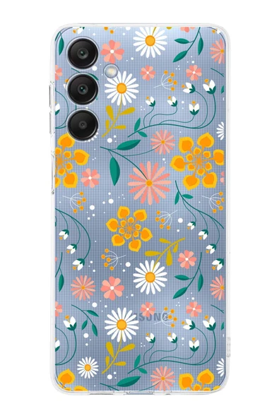 PrintiFy  Samsung Galaxy A26 ile Uyumlu Kamera Korumalı Çiçek Tasarımlı Şeffaf Kılıf ürün görseli 1