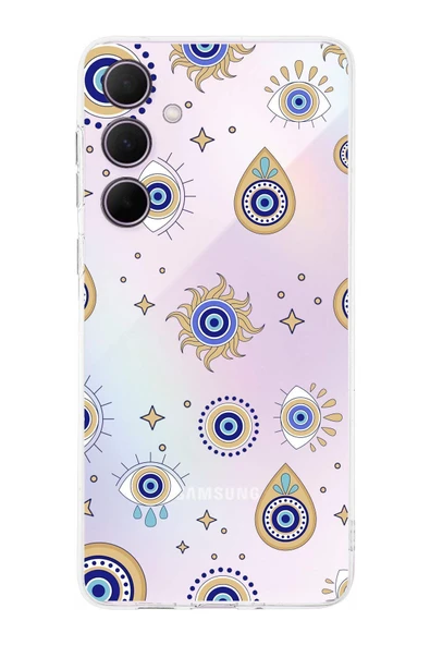 PrintiFy  Galaxy A36 ile Uyumlu Nazar Boncuğu 5  Kamera Korumalı Şeffaf Silikon Kılıf ürün görseli 1