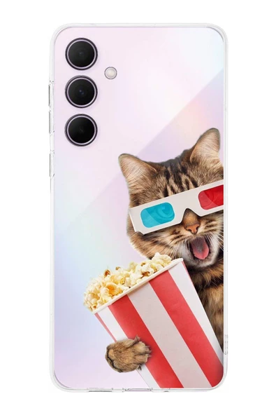PrintiFy  Samsung Galaxy A36 ile Uyumlu Kedi 1 Kamera Korumalı Şeffaf Kılıf ürün görseli 1