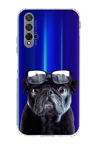 PrintiFy  Honor 20 ile Uyumlu Köpek 3 Kamera Korumalı Şeffaf Kılıf ürün görseli 1
