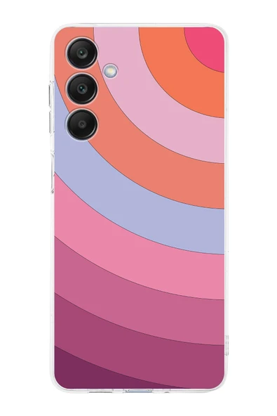 PrintiFy  Samsung Galaxy A26 ile Uyumlu Kamera Korumalı Renk Cümbüşü F Tasarımlı Şeffaf Silikon Kılıf ürün görseli 1