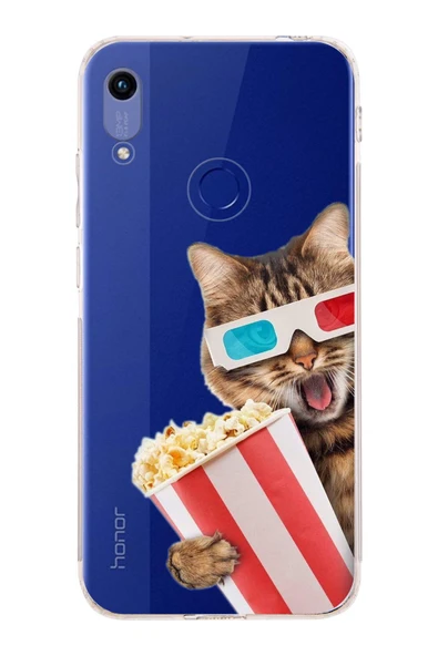 PrintiFy  Honor 8A ile Uyumlu Kedi 1 Kamera Korumalı Şeffaf Kılıf ürün görseli 1