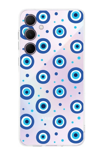 PrintiFy  Galaxy A56 ile Uyumlu Nazar Boncuğu 1 Baskılı Kamera Korumalı Şeffaf Silikon Kılıf ürün görseli 1