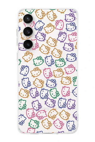 PrintiFy  S24 FE ile Uyumlu Kamera Korumalı Hello Kitty Tasarımlı Şeffaf  Silikon Kılıf ürün görseli 1