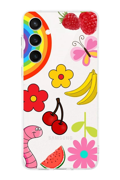 PrintiFy  Galaxy S24 Fe ile Uyumlu Water Color 5  Kamera Korumalı Şeffaf  Kılıf ürün görseli 1