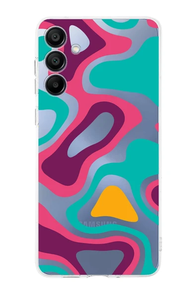 PrintiFy  Samsung Galaxy A16 Uyumlu Kamera Korumalı Renkli Desen Tasarımlı Şeffaf Silikon Kılıf ürün görseli 1