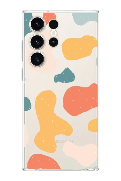 PrintiFy  Samsung Galaxy S24 Ultra Uyumlu Kamera Korumalı Kapak Grunge Tasarımlı Şeffaf Kılıf ürün görseli 1