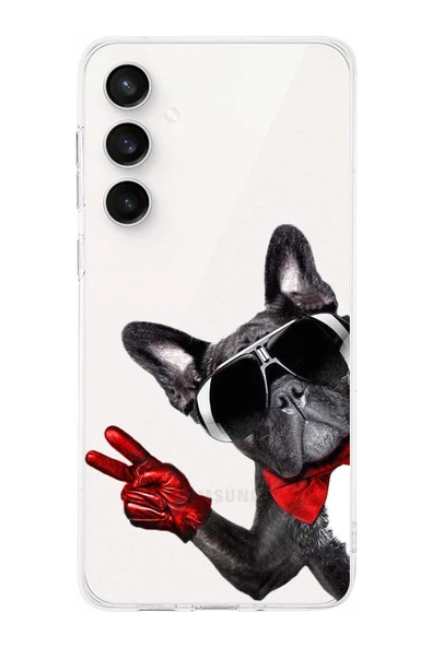 PrintiFy  Galaxy S24 Fe ile Uyumlu Köpek 2 Kamera Korumalı Şeffaf Kılıf ürün görseli 1