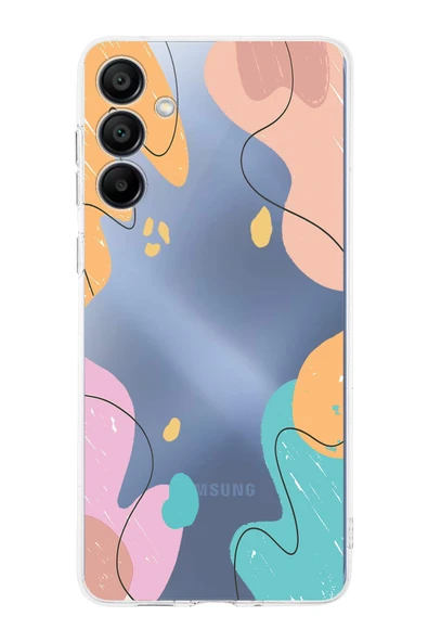 PrintiFy  Samsung Galaxy A16 Uyumlu Kamera Korumalı Karışık Renkler Tasarımlı Şeffaf Kılıf ürün görseli 1