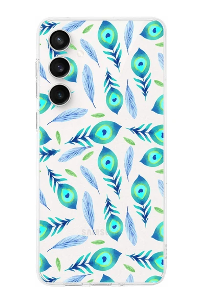 PrintiFy  Galaxy S24 Fe ile Uyumlu Nazar Boncuğu 3  Kamera Korumalı Şeffaf Silikon Kılıf ürün görseli 1
