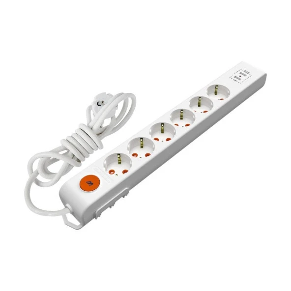 Mutlusan Ritech 6'lı Usb Topraklı Priz Ç.Kor.3mt ürün görseli 1