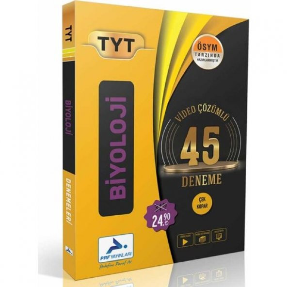 Paraf TYT BİYOLOJİ VİDEO ÇÖZÜMLÜ 45 DENEME ürün görseli 1