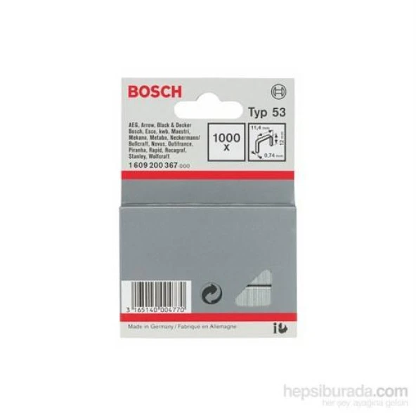Bosch Zımba Teli TYP53 11,4*0,74*12mm 1000Li Paket ürün görseli 1