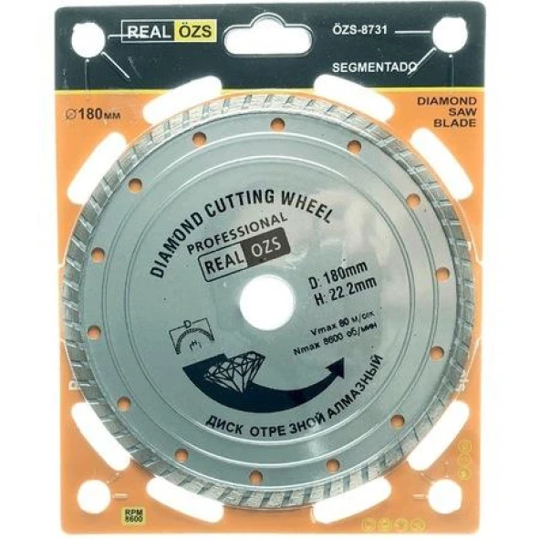 Real Özs Turbo Kanallı Elmas Testere 180mm ürün görseli 1