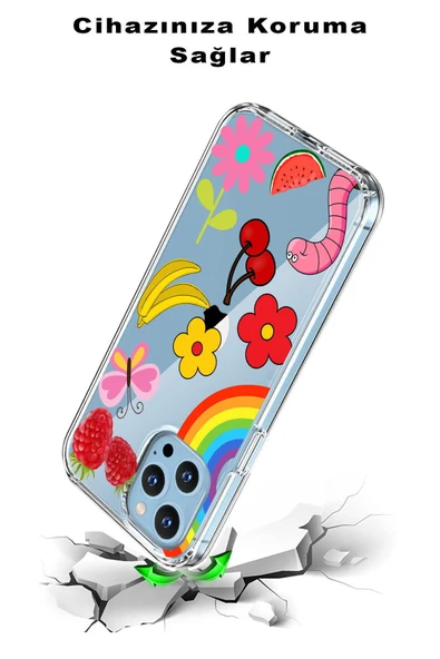 PrintiFy  Xiaomi Redmi 10C ile Uyumlu 1mm Slim Fit Water Color 5 Baskılı Şeffaf  Kılıf ürün görseli 1