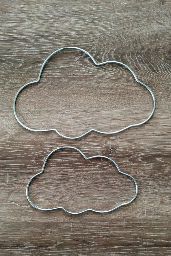 Metal Bulut Makrome Yapımı İçin 2 Adet 30 - 25 cm ürün görseli 1