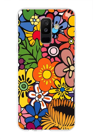 PrintiFy  Samsung Galaxy A6 Plus 2018 ile Uyumlu 1mm Slim Fit Retro Colors 2 Baskılı Şeffaf  Kılıf ürün görseli 1