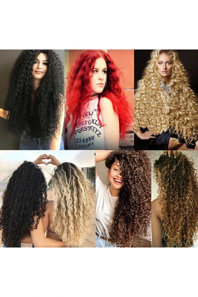 SUZAN PERUK Afro Dalgalı 8 Parça Çıt Çıt - Kahverengi ürün görseli 1