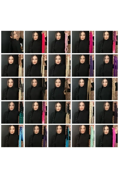 SUZAN PERUK Uzun Örgülü Dipten lastikle bağlamalı At kuyruğu. ürün görseli 1