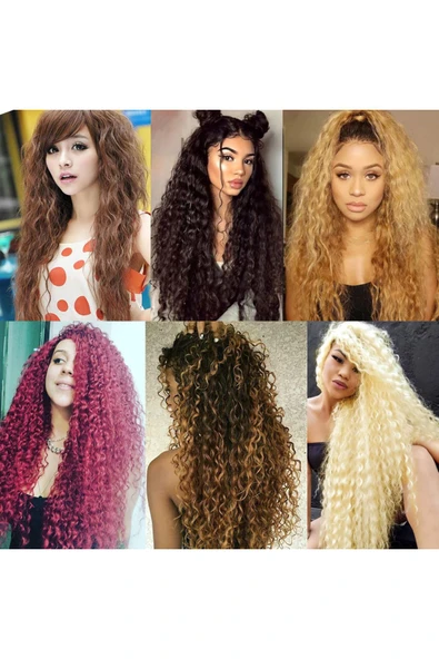 SUZAN PERUK Afro Dalgalı Yarım Ay + 2 Yan Çıt Çıt - Siyah ürün görseli 1