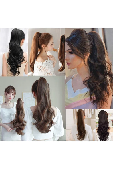 SUZAN PERUK Tak ve Çık Postiş Tokalı Dalgalı At Kuyruğu - Bakır 80cm ürün görseli 1