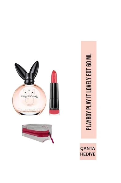 Playboy Play It Lovely EDT 60 ml+Max Factor Matte Lipstick 15 Flame ürün görseli 1