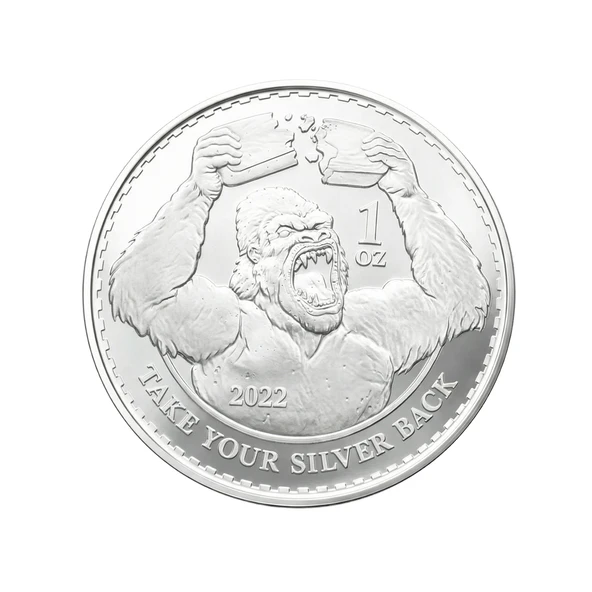 AgaKulche Gorilla Gümüş Sikke Coin - Resim 2