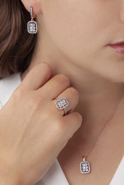 AgaKulche Baget Model Kadın Gümüş Set Kalemli S48EB 925 ürün görseli 1