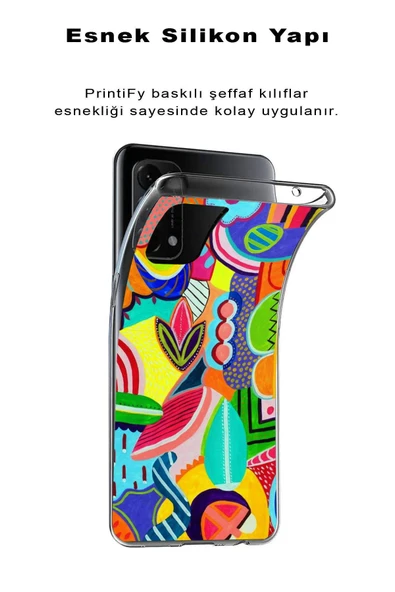PrintiFy  Xiaomi Mi 8 SE ile Uyumlu 1mm Slim Fit Retro Renkler 6 Baskılı Şeffaf  Kılıf ürün görseli 1