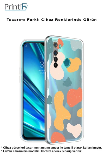 PrintiFy  Huawei PSmart (2018) Uyumlu Kamera Korumalı Geometrik Şekiller Tasarımlı Şeffaf Kılıf ürün görseli 1
