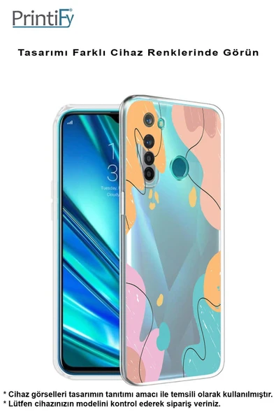 PrintiFy  Huawei Mare 10 Lite Uyumlu Kamera Korumalı Karışık Renkler Tasarımlı Şeffaf Kılıf ürün görseli 1