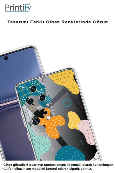 PrintiFy  Huawei Honor 8A Uyumlu Kamera Korumalı Grunge Tasarımlı Şeffaf Kılıf ürün görseli 1