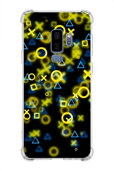PrintiFy  Samsung Galaxy S9 Plus Köşe Korumalı Antişok Kapak Semboller Tasarımlı Şeffaf Kılıf ürün görseli 1