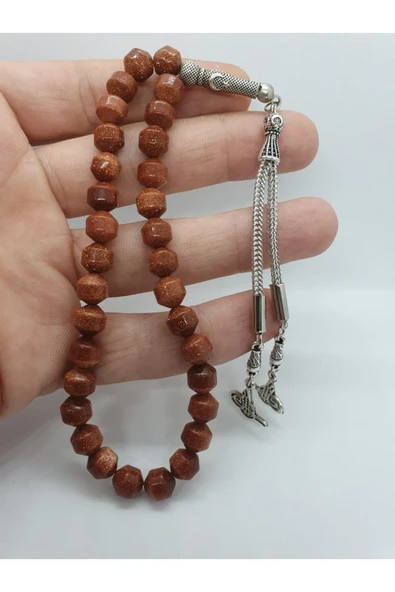 GÜMÜŞTEL EL SANATLARI Sertifikalı Yıldız Taşı Özel Kesim Tesbih 8mm ürün görseli 1