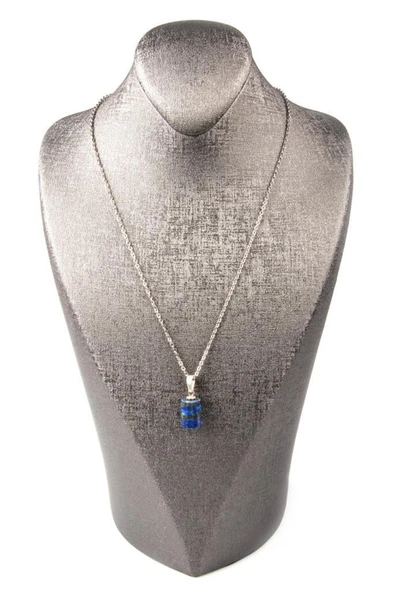 GÜMÜŞTEL EL SANATLARI Sertifikalı Lapis Lazuli Taşı Kolye Silindir Doğal Taş ürün görseli 1