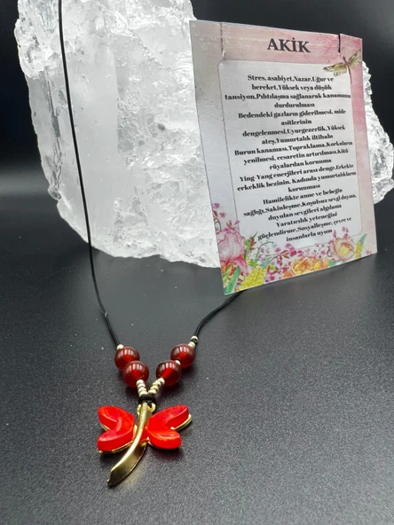 GÜMÜŞTEL EL SANATLARI Sertifikalı Turuncu Akik & Sedef Doğal Taş Tasarım Kolye Yusufcuk Detaylı AAA Kalite ürün görseli 1