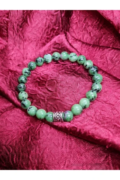GÜMÜŞTEL EL SANATLARI Sertifikalı Zeosit Doğal Taş Bileklik 8mm Aaa Kalite ürün görseli 1