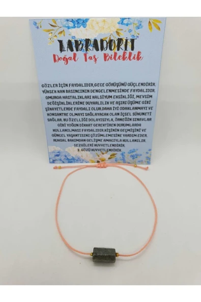 GÜMÜŞTEL EL SANATLARI Doğal Taş Labradorit Taşı Bileklik ürün görseli 1